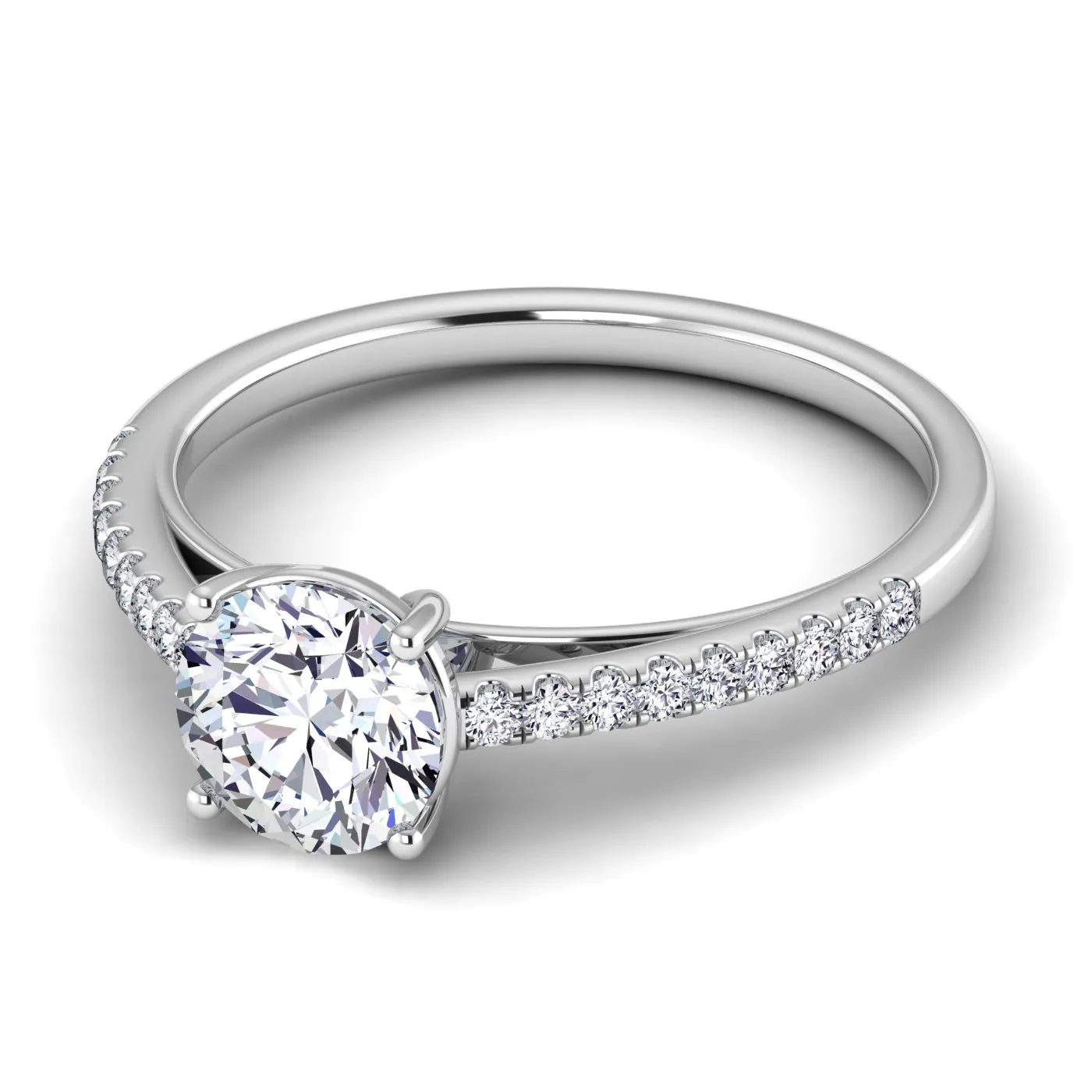 Anello Di Fidanzamento Glamour Pavè Diamanti Naturali - Foto 6