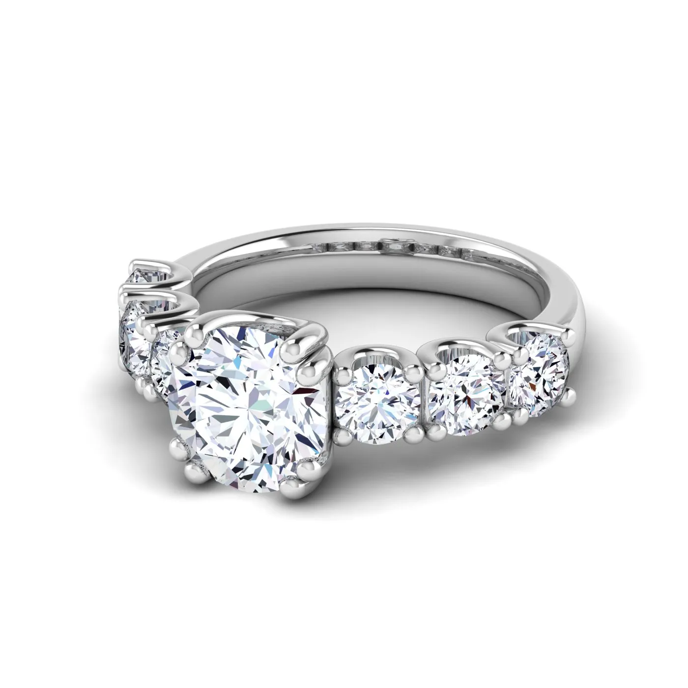 Anello di fidanzamento Veretta Diana con Diamante Lab Grown Rotondo da 1,77 Ct