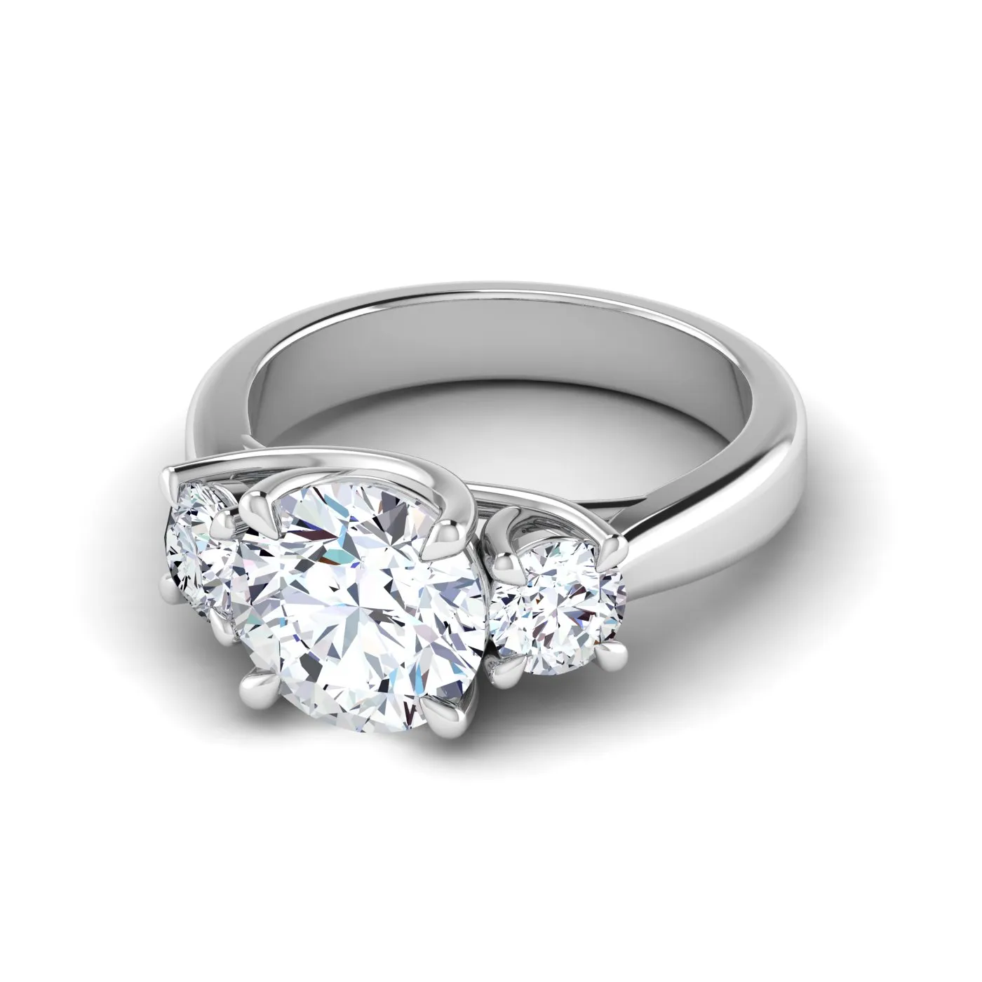 Anello di Fidanzamento Trilogy Harmonia con Diamanti Lab Grown Rotondo da 3.05 Ct