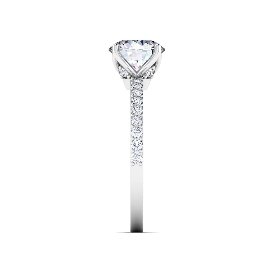 Cassiopea Anello di Fidanzamento Tulip Hidden Halo con Diamanti