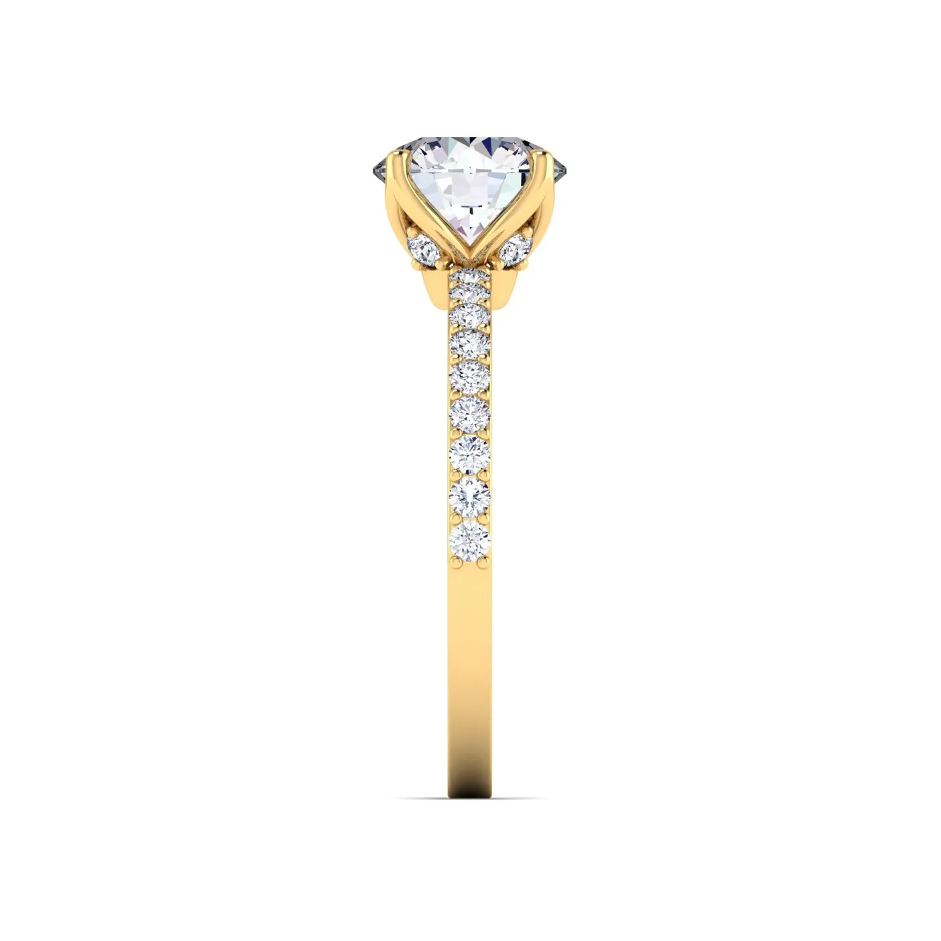 Cassiopeia Hidden Halo Engagement Ring with Lab-Grown Diamonds in 18K Yellow Gold