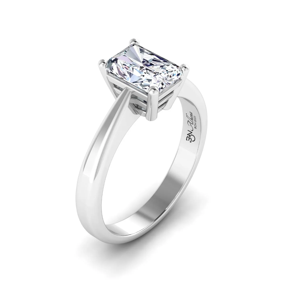 Alhena Anello di Fidanzamento Solitario in oro bianco 18 kt con Diamante