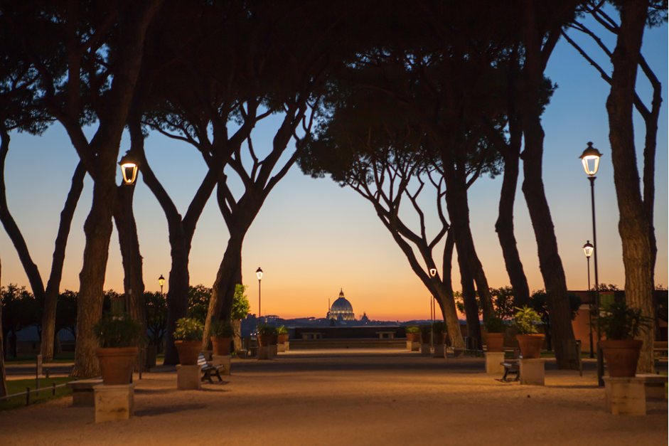 Il Giardino degli aranci al tramonto come location per la proposta di matrimonio