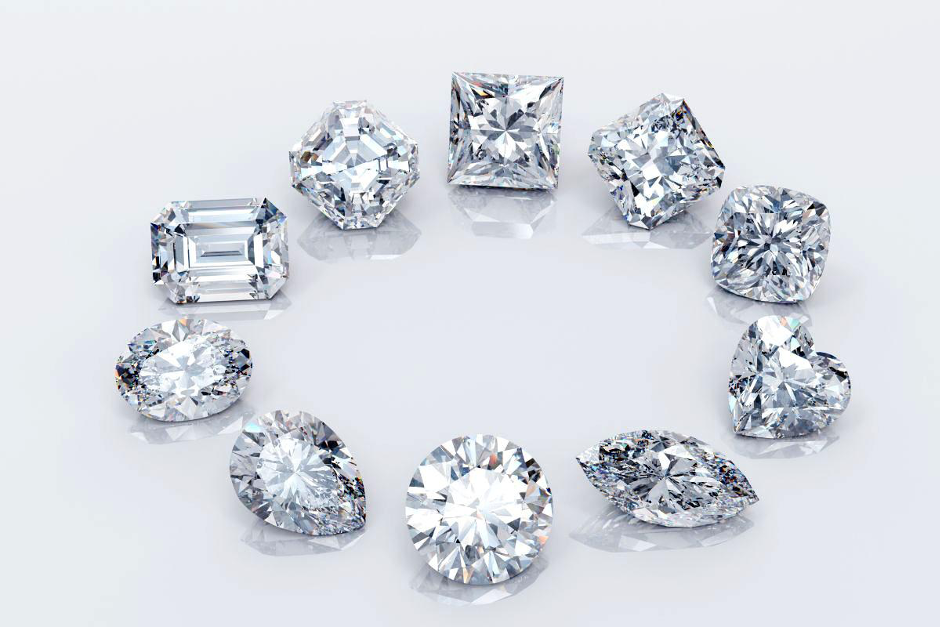 Lab grown diamonds in 10 different cuts