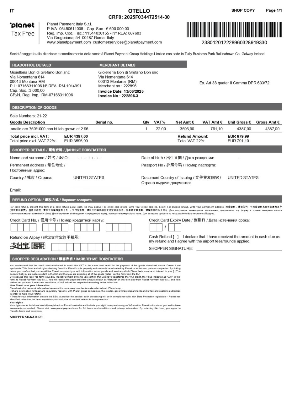 Certificato gemmologico Bon Gioielli - pagina 4